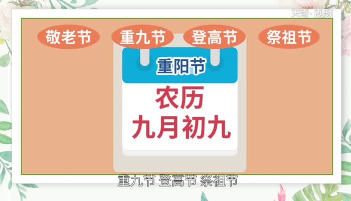 重阳节又叫什么节 九九重阳节又叫什么节
