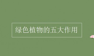 绿色植物的五大作用 绿色植物的五大作用示意图