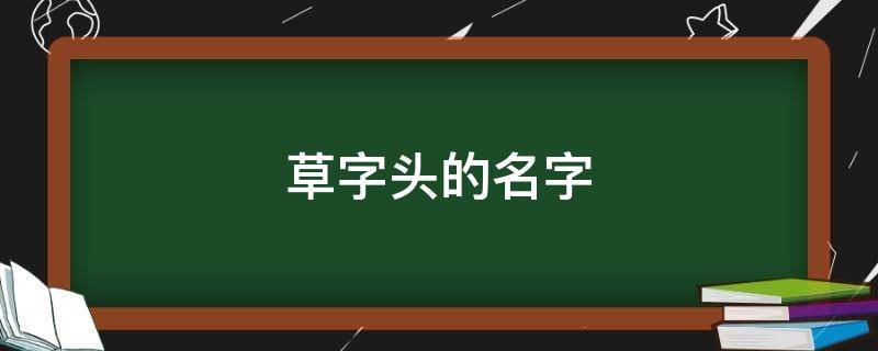 草字头的名字 带有草字头的名字