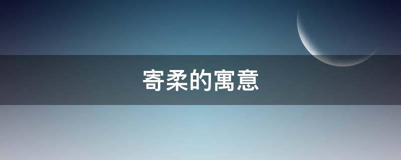 寄柔的寓意 徽柔的寓意