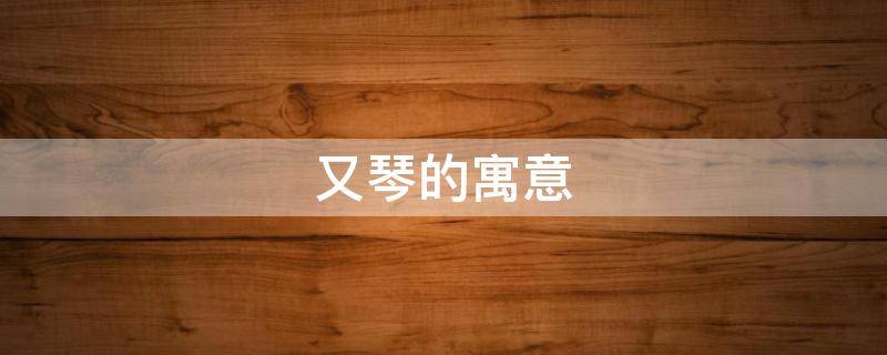 又琴的寓意（琴的美好寓意）