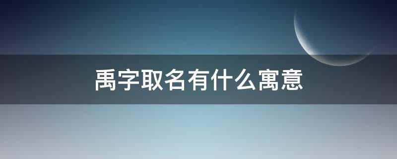 禹字取名有什么寓意 禹字取名有什么寓意吗