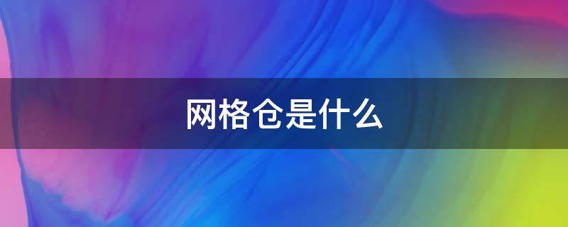 网格仓是什么（网格仓是什么东西）
